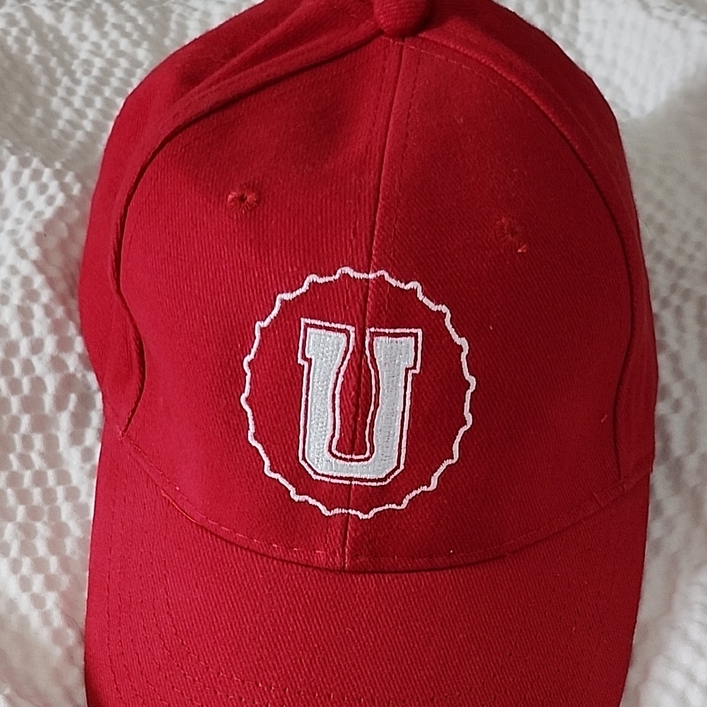 Red Baseball Cap with Embroidered Logo